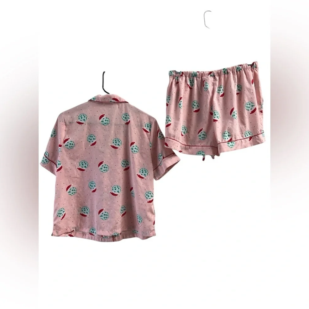 Jingles & joy disco Santa pink short sleeve Christmas pajama set - Picture 6 of 6